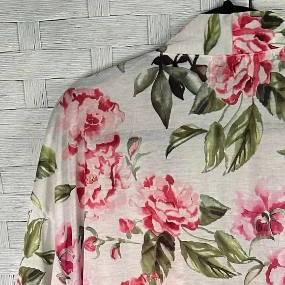 Show Me Your Mumu Duster One Size Womens Pink Floral Short Sleeve Open no belt - Picture 2 of 7